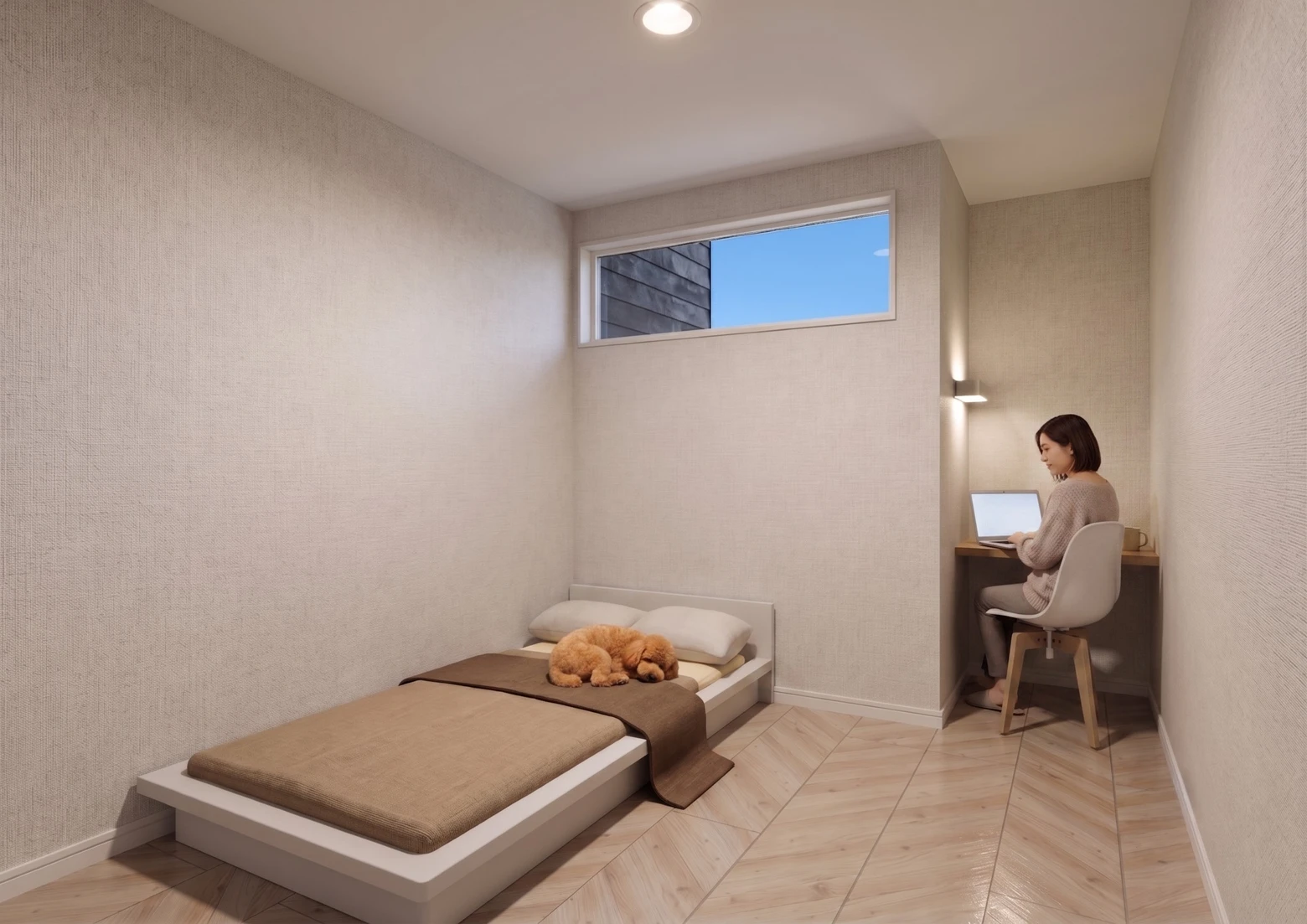 愛犬とくつろぐ洋室のイメージ